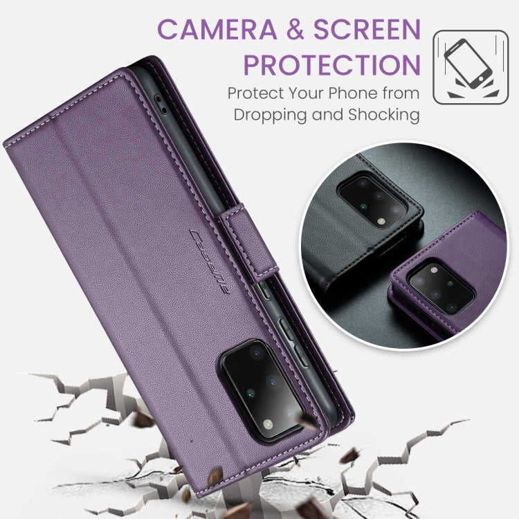 For Samsung Galaxy S20+ CaseMe 023 Butterfly Buckle Litchi Texture RFID Anti-theft Leather Phone Case(Pearly Purple) - Galaxy Phone Cases by CaseMe | Online Shopping UK | buy2fix