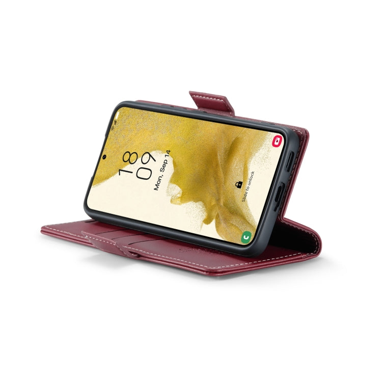 For Samsung Galaxy S22 5G CaseMe 023 Butterfly Buckle Litchi Texture RFID Anti-theft Leather Phone Case(Wine Red) - Galaxy S22 5G Cases by CaseMe | Online Shopping UK | buy2fix
