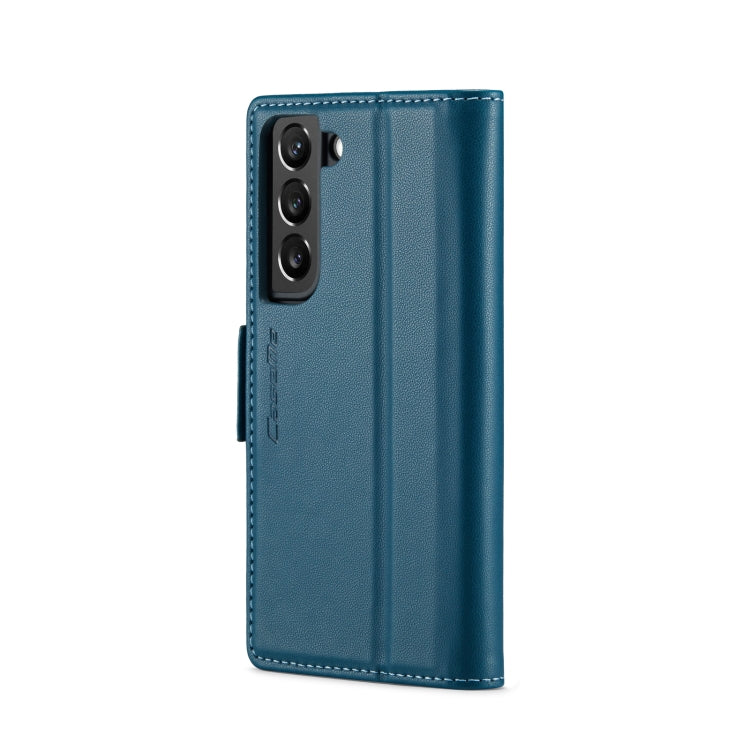 For Samsung Galaxy S22 5G CaseMe 023 Butterfly Buckle Litchi Texture RFID Anti-theft Leather Phone Case(Blue) - Galaxy S22 5G Cases by CaseMe | Online Shopping UK | buy2fix