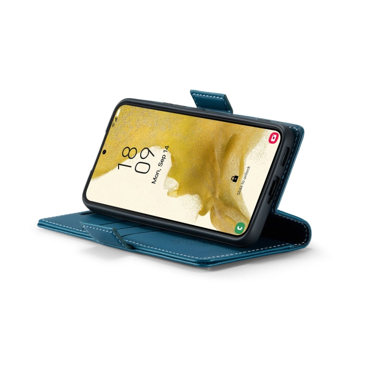 For Samsung Galaxy S22 5G CaseMe 023 Butterfly Buckle Litchi Texture RFID Anti-theft Leather Phone Case(Blue) - Galaxy S22 5G Cases by CaseMe | Online Shopping UK | buy2fix
