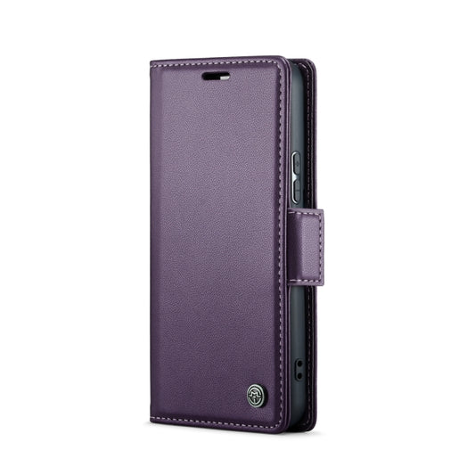 For Samsung Galaxy S22 5G CaseMe 023 Butterfly Buckle Litchi Texture RFID Anti-theft Leather Phone Case(Pearly Purple) by CaseMe
