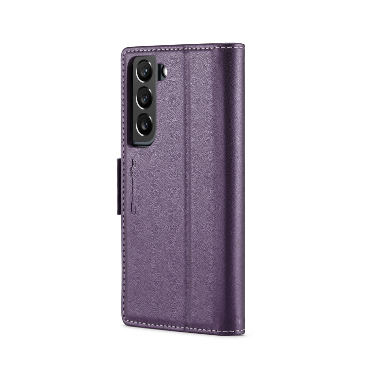 For Samsung Galaxy S22+ 5G CaseMe 023 Butterfly Buckle Litchi Texture RFID Anti-theft Leather Phone Case(Pearly Purple) - Galaxy S22+ 5G Cases by CaseMe | Online Shopping UK | buy2fix