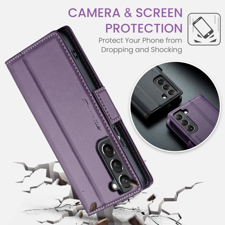 For Samsung Galaxy S22+ 5G CaseMe 023 Butterfly Buckle Litchi Texture RFID Anti-theft Leather Phone Case(Pearly Purple) - Galaxy S22+ 5G Cases by CaseMe | Online Shopping UK | buy2fix