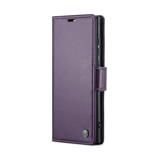 For Samsung Galaxy S22 Ultra 5G CaseMe 023 Butterfly Buckle Litchi Texture RFID Anti-theft Leather Phone Case(Pearly Purple) by CaseMe