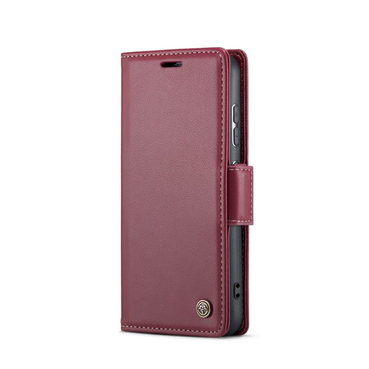For Samsung Galaxy S23+ 5G CaseMe 023 Butterfly Buckle Litchi Texture RFID Anti-theft Leather Phone Case(Wine Red) by CaseMe
