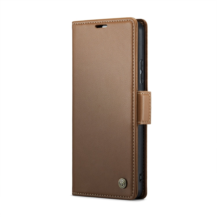 For Samsung Galaxy A53 CaseMe 023 Butterfly Buckle Litchi Texture RFID Anti-theft Leather Phone Case(Brown) - Galaxy Phone Cases by CaseMe | Online Shopping UK | buy2fix