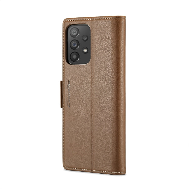For Samsung Galaxy A53 CaseMe 023 Butterfly Buckle Litchi Texture RFID Anti-theft Leather Phone Case(Brown) - Galaxy Phone Cases by CaseMe | Online Shopping UK | buy2fix