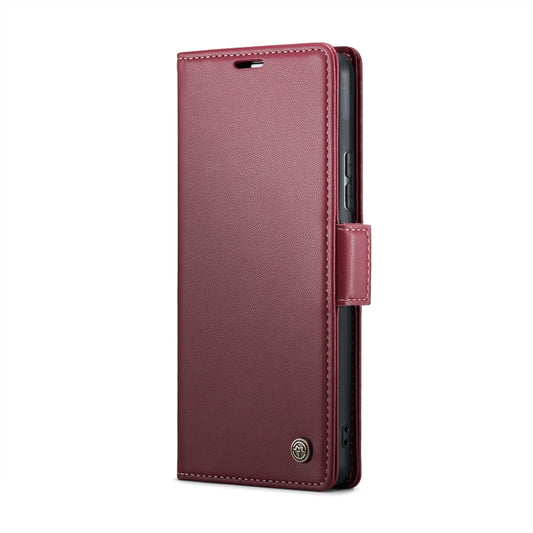For Samsung Galaxy A53 CaseMe 023 Butterfly Buckle Litchi Texture RFID Anti-theft Leather Phone Case(Wine Red) by CaseMe