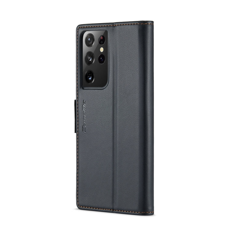 For Samsung Galaxy S21 Ultra 5G CaseMe 023 Butterfly Buckle Litchi Texture RFID Anti-theft Leather Phone Case(Black) - Galaxy S21 Ultra 5G Cases by CaseMe | Online Shopping UK | buy2fix