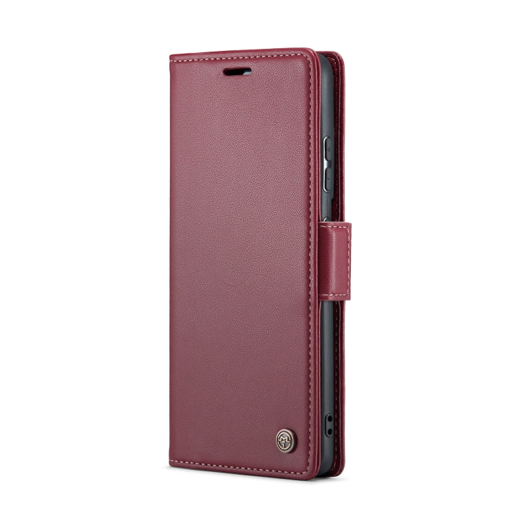 For Samsung Galaxy S21 Ultra 5G CaseMe 023 Butterfly Buckle Litchi Texture RFID Anti-theft Leather Phone Case(Wine Red) - Galaxy S21 Ultra 5G Cases by CaseMe | Online Shopping UK | buy2fix