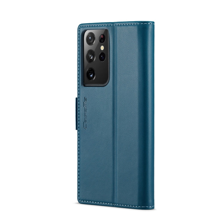 For Samsung Galaxy S21 Ultra 5G CaseMe 023 Butterfly Buckle Litchi Texture RFID Anti-theft Leather Phone Case(Blue) - Galaxy S21 Ultra 5G Cases by CaseMe | Online Shopping UK | buy2fix