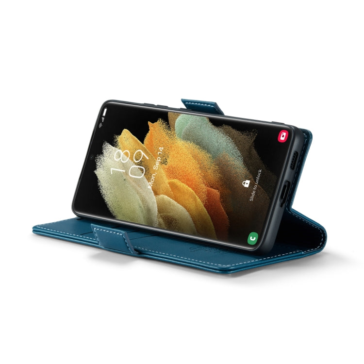 For Samsung Galaxy S21 Ultra 5G CaseMe 023 Butterfly Buckle Litchi Texture RFID Anti-theft Leather Phone Case(Blue) - Galaxy S21 Ultra 5G Cases by CaseMe | Online Shopping UK | buy2fix