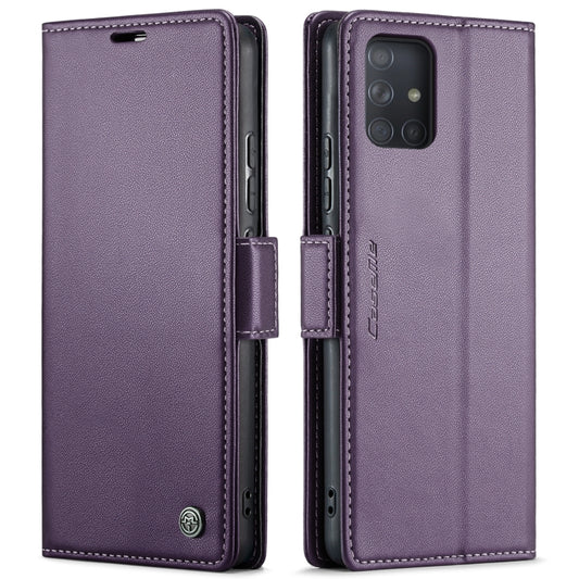 For Samsung Galaxy A71 4G CaseMe 023 Butterfly Buckle Litchi Texture RFID Anti-theft Leather Phone Case(Pearly Purple) by CaseMe