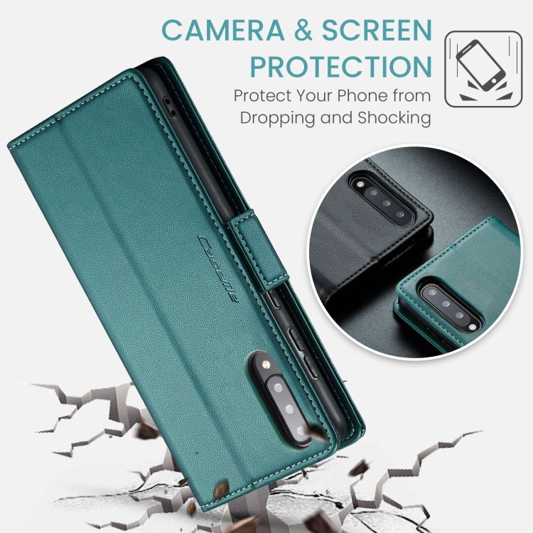 For Samsung Galaxy A70/A70s CaseMe 023 Butterfly Buckle Litchi Texture RFID Anti-theft Leather Phone Case(Pearly Blue) by CaseMe