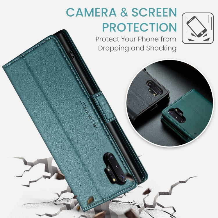For Samsung Galaxy Note10+ CaseMe 023 Butterfly Buckle Litchi Texture RFID Anti-theft Leather Phone Case(Pearly Blue) by CaseMe