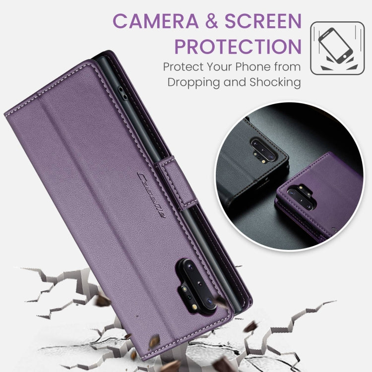 For Samsung Galaxy Note10+ CaseMe 023 Butterfly Buckle Litchi Texture RFID Anti-theft Leather Phone Case(Pearly Purple) by CaseMe