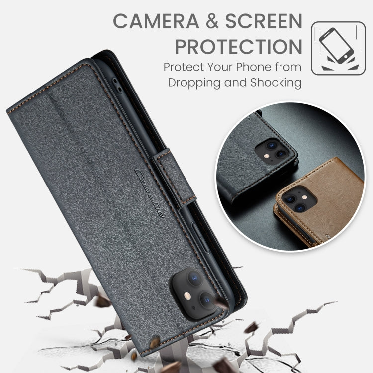 For iPhone 11 CaseMe 023 Butterfly Buckle Litchi Texture RFID Anti-theft Leather Phone Case(Black) by CaseMe