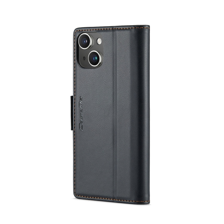 For iPhone 15 CaseMe 023 Butterfly Buckle Litchi Texture RFID Anti-theft Leather Phone Case(Black) - iPhone 15 Cases by CaseMe | Online Shopping UK | buy2fix
