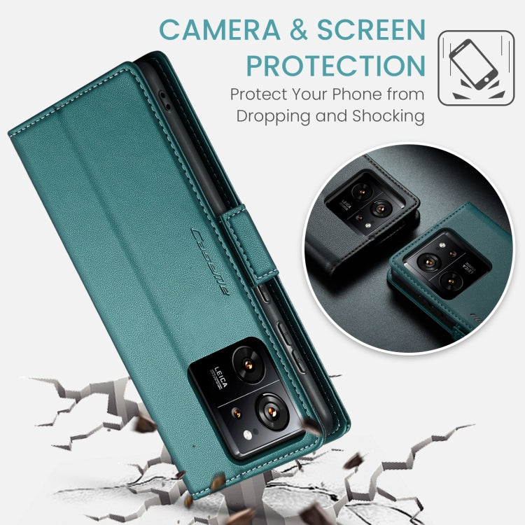 For Xiaomi 13T/13T Pro CaseMe 023 Butterfly Buckle Litchi Texture RFID Anti-theft Leather Phone Case(Pearly Blue) by CaseMe