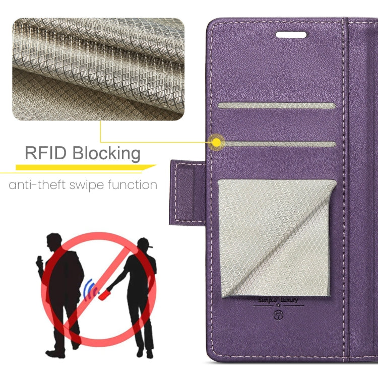 For Xiaomi 14 Pro CaseMe 023 Butterfly Buckle Litchi Texture RFID Anti-theft Leather Phone Case(Pearly Purple) by CaseMe