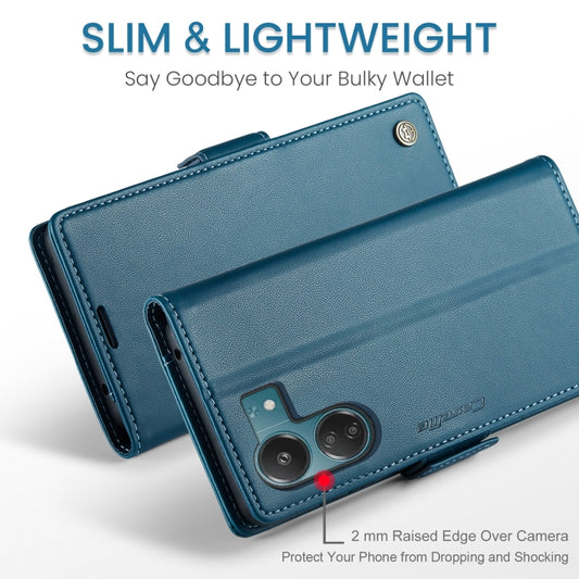 For Xiaomi Poco C65 4G CaseMe 023 Butterfly Buckle Litchi Texture RFID Anti-theft Leather Phone Case(Blue) by CaseMe
