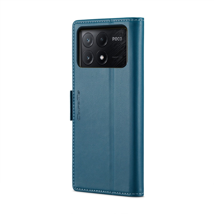 For Xiaomi Poco X6 Pro 5G/Redmi K70E 5G CaseMe 023 Butterfly Buckle Litchi Texture RFID Anti-theft Leather Phone Case(Blue) - Xiaomi Cases by CaseMe | Online Shopping UK | buy2fix