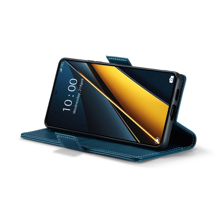 For Xiaomi Poco X6 Pro 5G/Redmi K70E 5G CaseMe 023 Butterfly Buckle Litchi Texture RFID Anti-theft Leather Phone Case(Blue) - Xiaomi Cases by CaseMe | Online Shopping UK | buy2fix