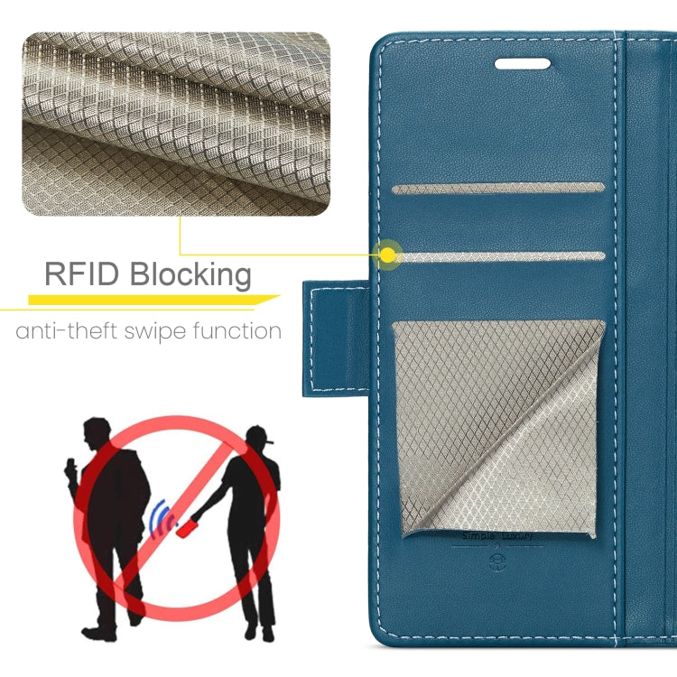 For Xiaomi Poco X6 Pro 5G/Redmi K70E 5G CaseMe 023 Butterfly Buckle Litchi Texture RFID Anti-theft Leather Phone Case(Blue) - Xiaomi Cases by CaseMe | Online Shopping UK | buy2fix