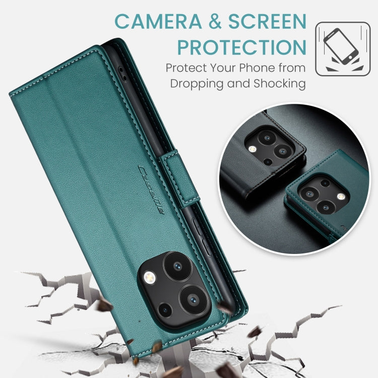 For Xiaomi Redmi Note 13 4G CaseMe 023 Butterfly Buckle Litchi Texture RFID Anti-theft Leather Phone Case(Pearly Blue) by CaseMe