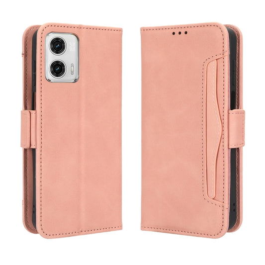 For Motorola Moto G 5G 2023 Skin Feel Calf Texture Card Slots Leather Phone Case(Pink) by buy2fix
