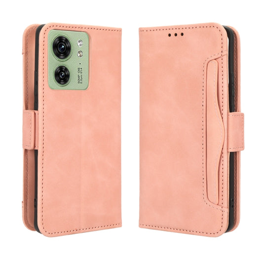 For Motorola Edge 40 Skin Feel Calf Texture Card Slots Leather Phone Case(Pink) by buy2fix