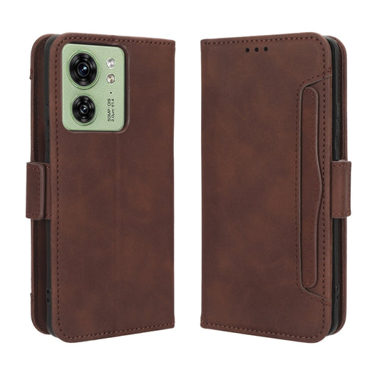 For Motorola Edge 40 Skin Feel Calf Texture Card Slots Leather Phone Case(Brown) by buy2fix