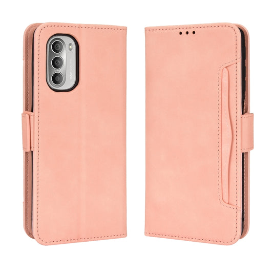 For Motorola Moto G52J 5G Skin Feel Calf Texture Card Slots Leather Phone Case(Pink) by buy2fix
