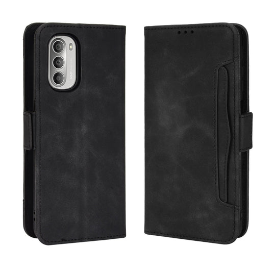 For Motorola Moto G52J 5G Skin Feel Calf Texture Card Slots Leather Phone Case(Black) by buy2fix