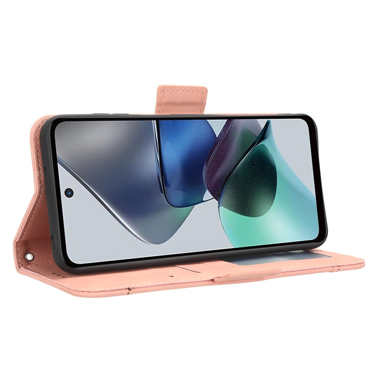 For Motorola Moto G53 / G13 Skin Feel Calf Texture Card Slots Leather Phone Case(Pink) by buy2fix