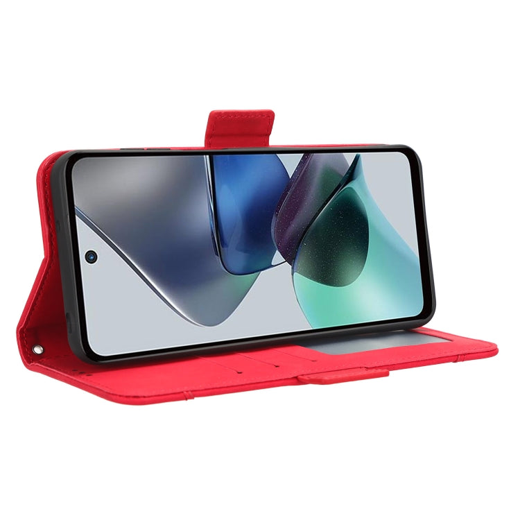 For Motorola Moto G53 / G13 Skin Feel Calf Texture Card Slots Leather Phone Case(Red) by buy2fix