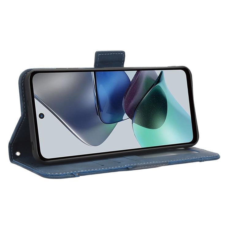 For Motorola Moto G53 / G13 Skin Feel Calf Texture Card Slots Leather Phone Case(Blue) by buy2fix