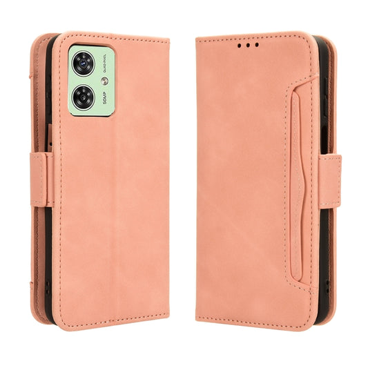 For Motorola Moto G54 5G Skin Feel Calf Texture Card Slots Leather Phone Case(Pink) by buy2fix