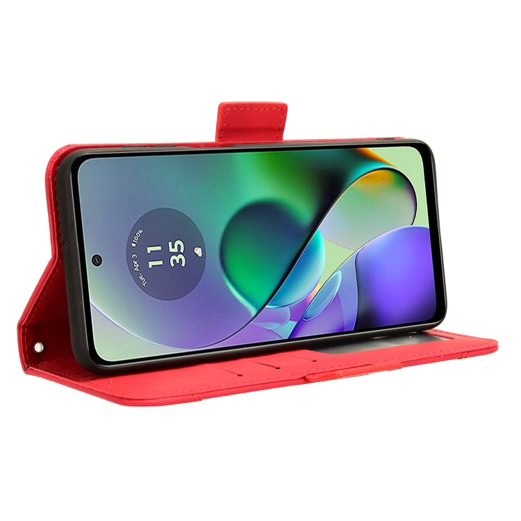 For Motorola Moto G54 5G Skin Feel Calf Texture Card Slots Leather Phone Case(Red) by buy2fix