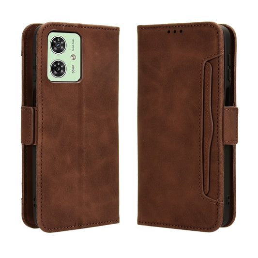 For Motorola Moto G54 5G Skin Feel Calf Texture Card Slots Leather Phone Case(Brown) by buy2fix
