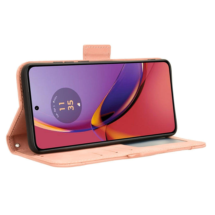 For Motorola Moto G84 5G Skin Feel Calf Texture Card Slots Leather Phone Case(Pink) by buy2fix