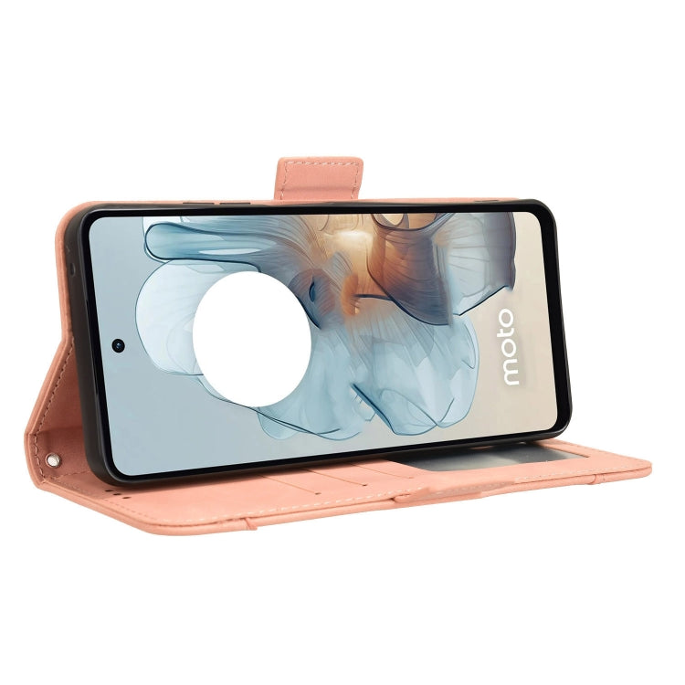 For Motorola Moto G Power 5G 2024 Skin Feel Calf Texture Card Slots Leather Phone Case(Pink) by buy2fix
