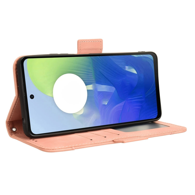 For Motorola Moto G04 / G24 Skin Feel Calf Texture Card Slots Leather Phone Case(Pink) by buy2fix