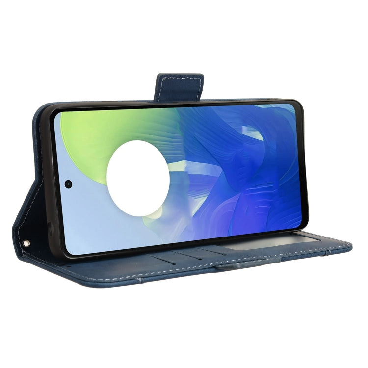 For Motorola Moto G04 / G24 Skin Feel Calf Texture Card Slots Leather Phone Case(Blue) by buy2fix