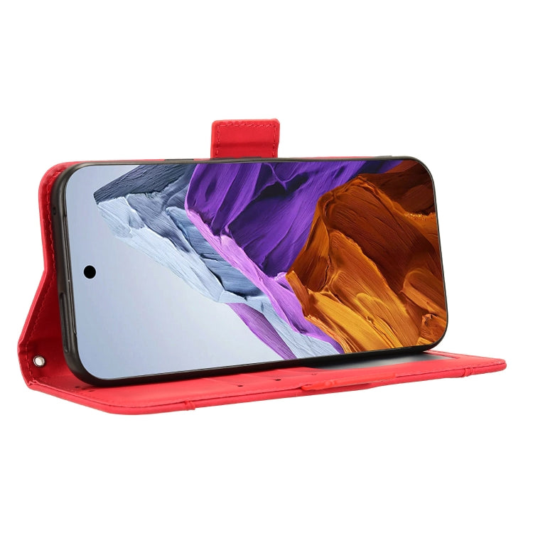 For Google Pixel 9 Skin Feel Calf Texture Card Slots Leather Phone Case(Red) by buy2fix