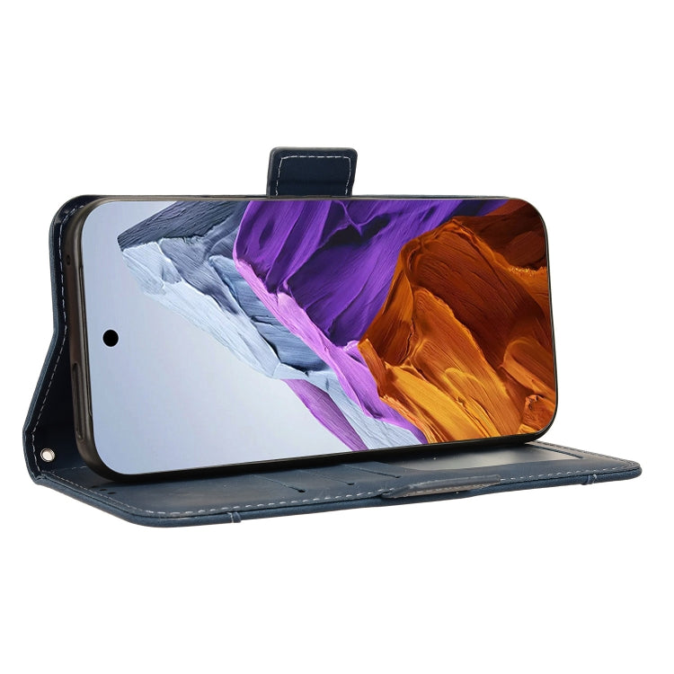 For Google Pixel 9 Skin Feel Calf Texture Card Slots Leather Phone Case(Blue) by buy2fix