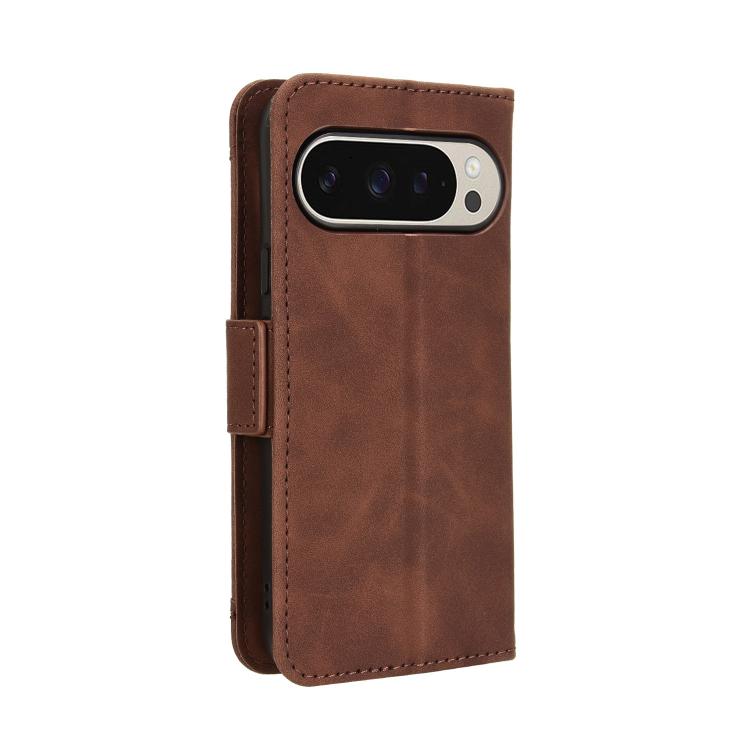 For Google Pixel 10 Pro XL Skin Feel Calf Texture Card Slots Leather Phone Case(Brown) - Google Cases by buy2fix | Online Shopping UK | buy2fix