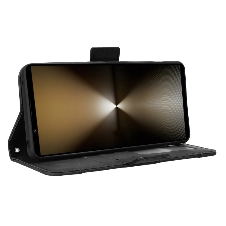 For Sony Xperia 1 VI 2024 Skin Feel Calf Texture Card Slots Leather Phone Case(Black) by buy2fix