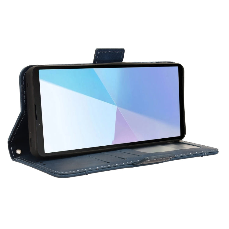 For Sony Xperia 10 VI 2024 Skin Feel Calf Texture Card Slots Leather Phone Case(Blue) by buy2fix