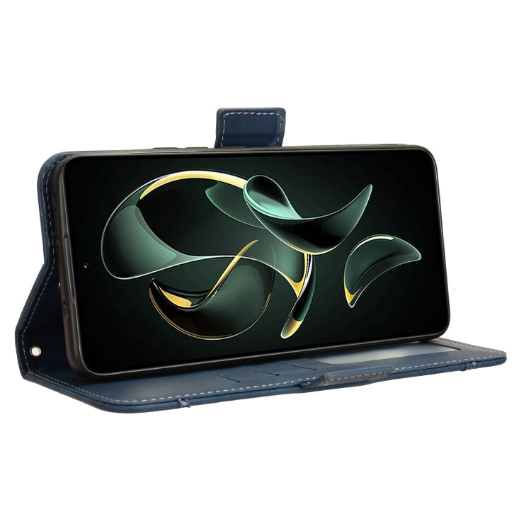 For Xiaomi Redmi K60 Ultra Skin Feel Calf Texture Card Slots Leather Phone Case(Blue) by buy2fix